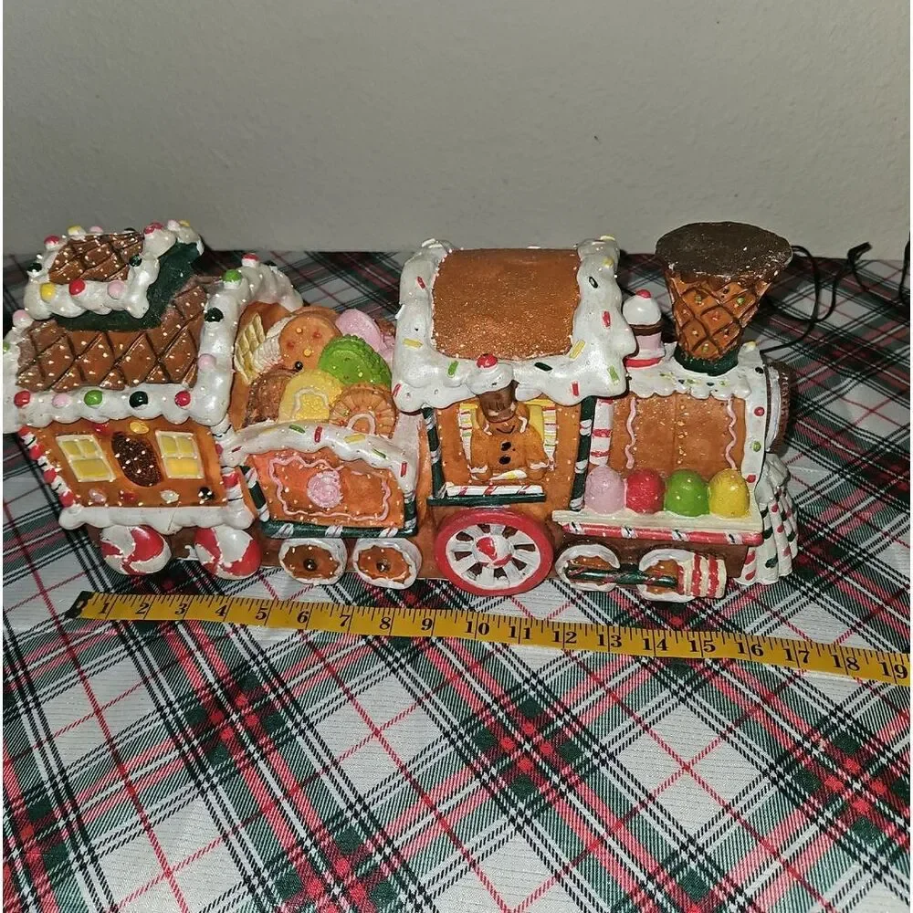 Gingerbread Cookies Fiber Optic Lighted Holiday Train